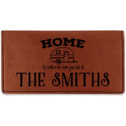 Camper Leatherette Checkbook Holder - Double Sided (Personalized)