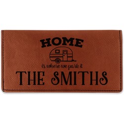 Camper Leatherette Checkbook Holder - Single Sided (Personalized)