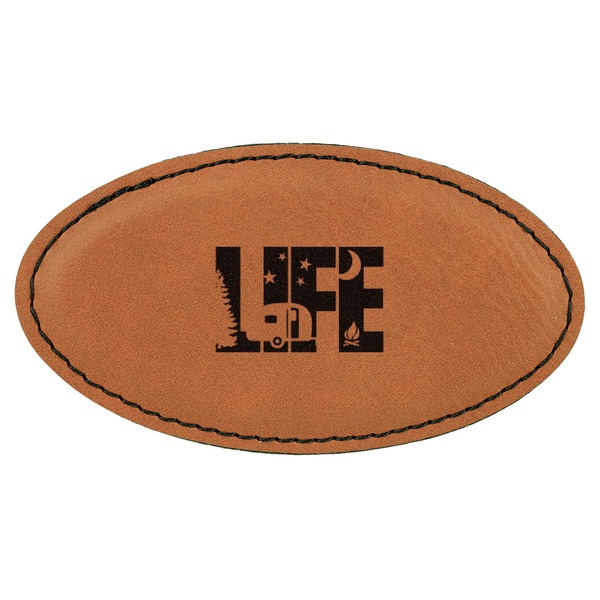 Custom Camper Leatherette Oval Name Badge with Magnet