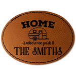 Camper Faux Leather Iron On Patch - Oval (Personalized)