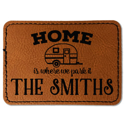 Camper Faux Leather Iron On Patch - Rectangle (Personalized)
