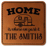 Camper Faux Leather Iron On Patch - Square (Personalized)
