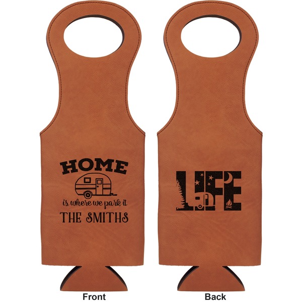 Camper Leatherette Wine Tote Double Sided - Front and Back