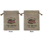 Camper Medium Burlap Gift Bag - Front & Back (Personalized)