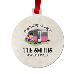 Camper Metal Ball Ornament - Double Sided w/ Name or Text