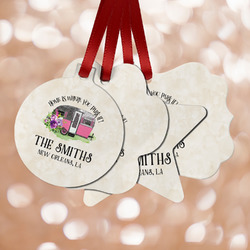 Camper Metal Ornaments - Double Sided w/ Name or Text