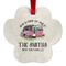 Camper Metal Paw Ornament - Double Sided w/ Name or Text