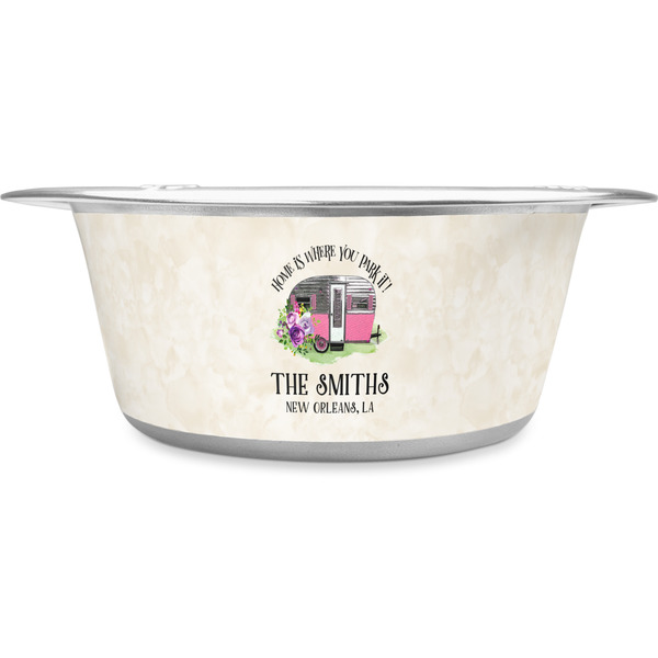 Custom Camper Stainless Steel Dog Bowl - Large (Personalized)