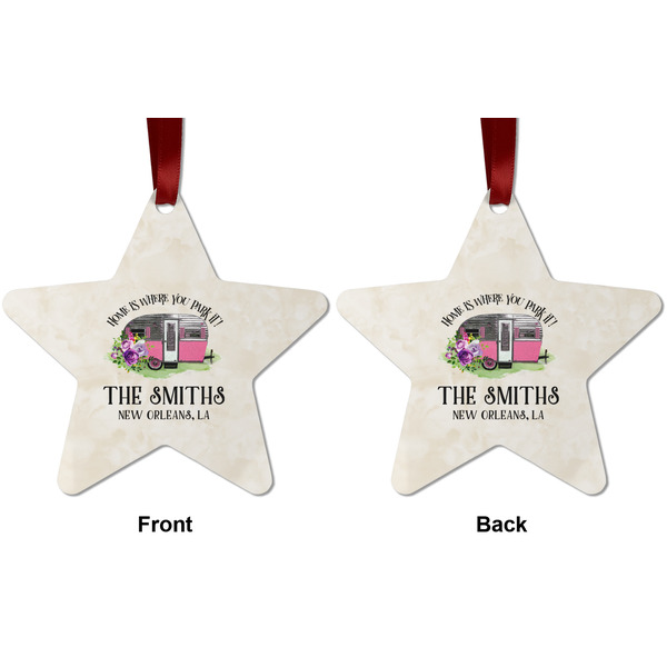 Camper Metal Star Ornament - Front and Back