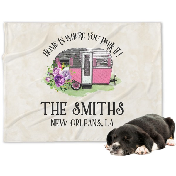Custom Camper Dog Blanket (Personalized)