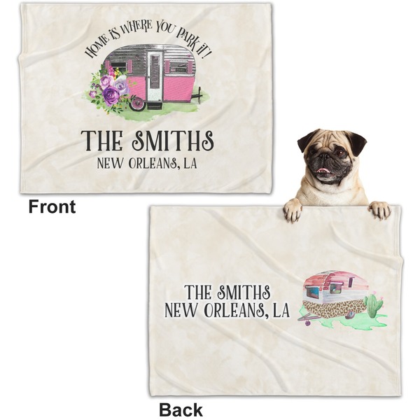 Camper Microfleece Dog Blanket - Regular - Front & Back