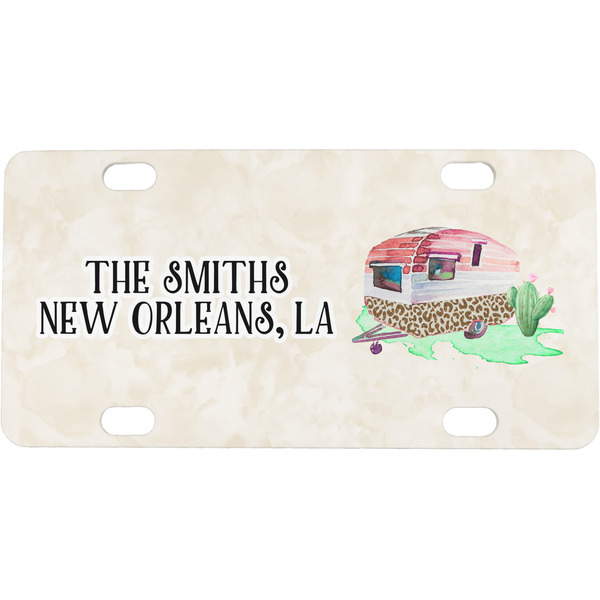 Custom Camper Mini / Bicycle License Plate (4 Holes) (Personalized)