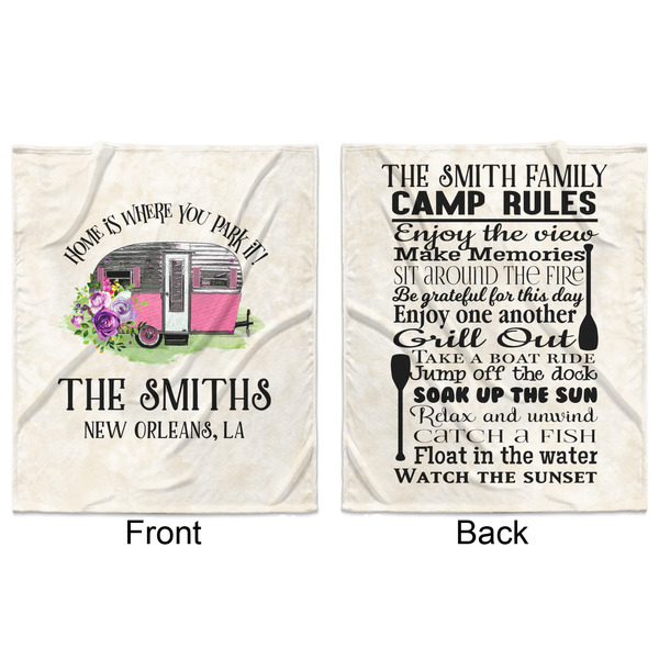 Camper Minky Blanket - 50"x60" - Double Sided - Front & Back