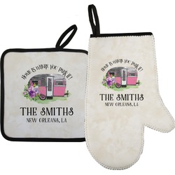 Camper Right Oven Mitt & Pot Holder Set w/ Name or Text