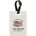 Camper Plastic Luggage Tag - Rectangular w/ Name or Text
