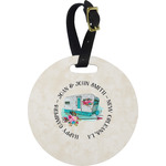 Camper Plastic Luggage Tag - Round (Personalized)