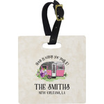Camper Plastic Luggage Tag - Square w/ Name or Text