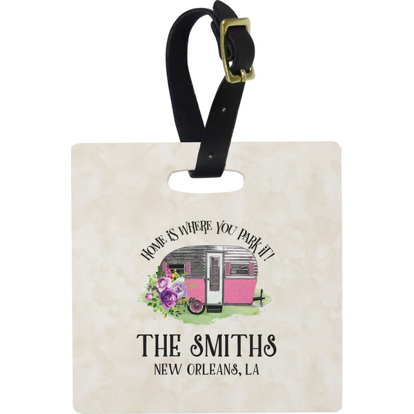 Camper Personalized Square Luggage Tag