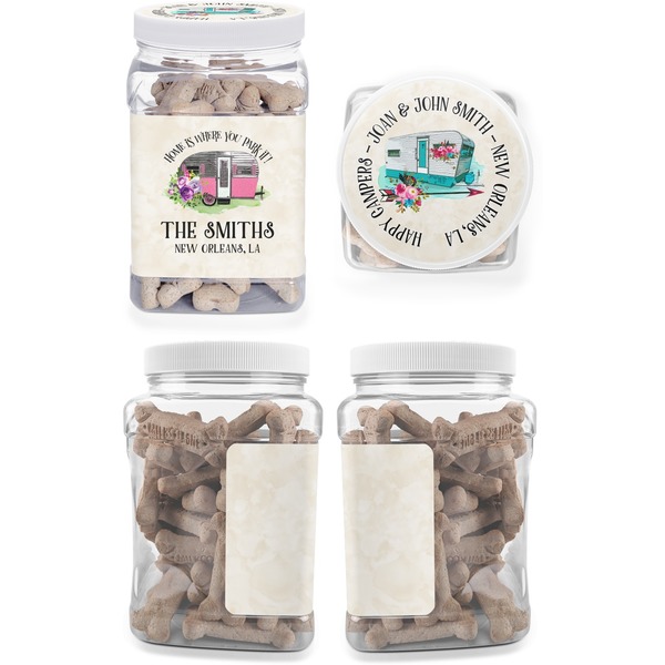 Camper Pet Treat Jar - Multiple Angles