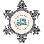 Camper Vintage Snowflake Ornament (Personalized)
