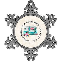 Camper Vintage Snowflake Ornament (Personalized)