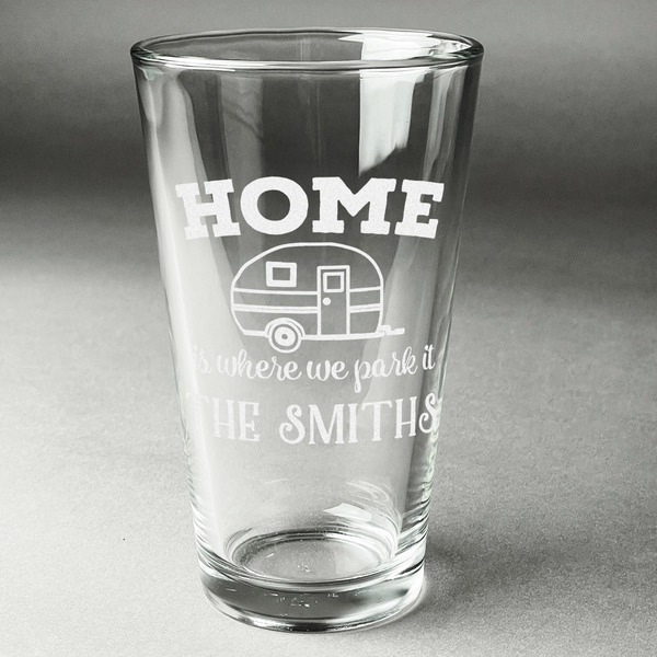 Custom Camper Pint Glass - Engraved (Single) (Personalized)