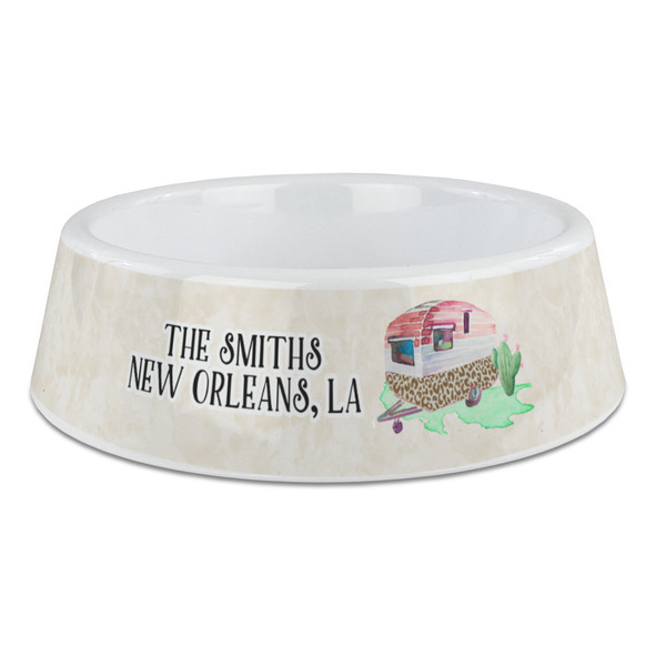 Custom Camper Plastic Dog Bowl - Large (Personalized)