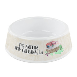 Camper Plastic Dog Bowl - Small (Personalized)