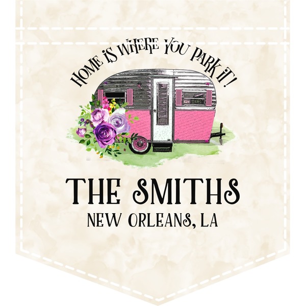 Custom Camper Iron On Faux Pocket (Personalized)