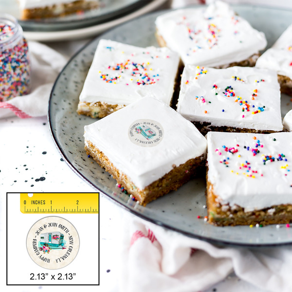 Camper Printed Icing Circle - Small - In Context