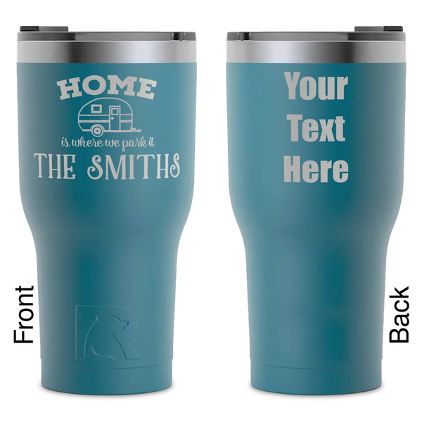 Custom Camper RTIC Tumbler - Dark Teal - Laser Engraved - Double-Sided (Personalized)