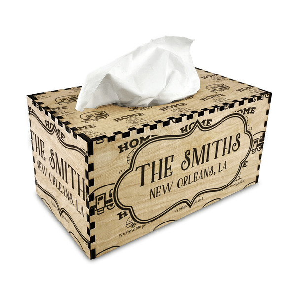Camper Rectangle Tissue Box Covers - Wood - with tissue
