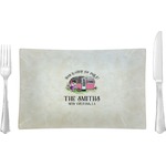 Camper Rectangular Glass Lunch / Dinner Plate - Single or Set (Personalized)