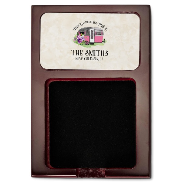 Camper Red Mahogany Sticky Note Holder - Flat