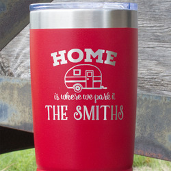 Camper 20 oz Stainless Steel Tumbler - Red - Single Sided (Personalized)