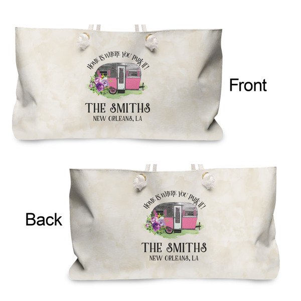 Camper Large Rope Tote - From & Back View