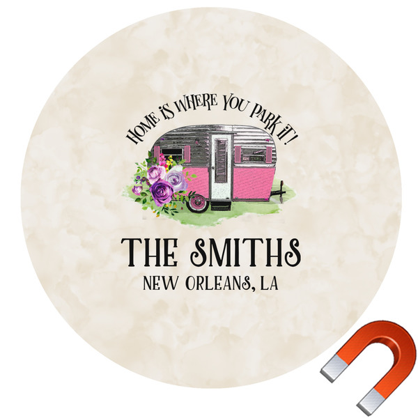 Custom Camper Round Car Magnet - 10" (Personalized)