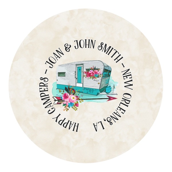 Custom Camper Round Decal - Large (Personalized)