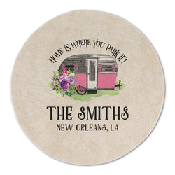 Camper Round Linen Placemat (Personalized)