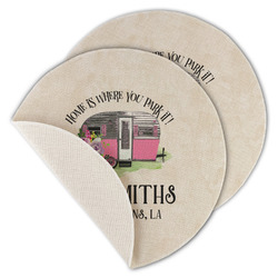 Camper Round Linen Placemat - Single Sided - Set of 4 (Personalized)