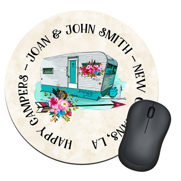 Custom Camper Round Mouse Pad (Personalized)