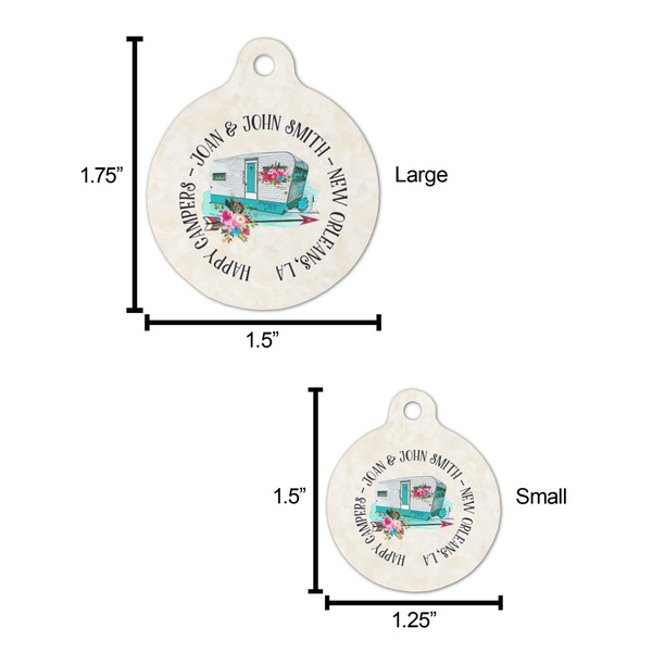 Camper Round Pet ID Tag - Large - Comparison Scale