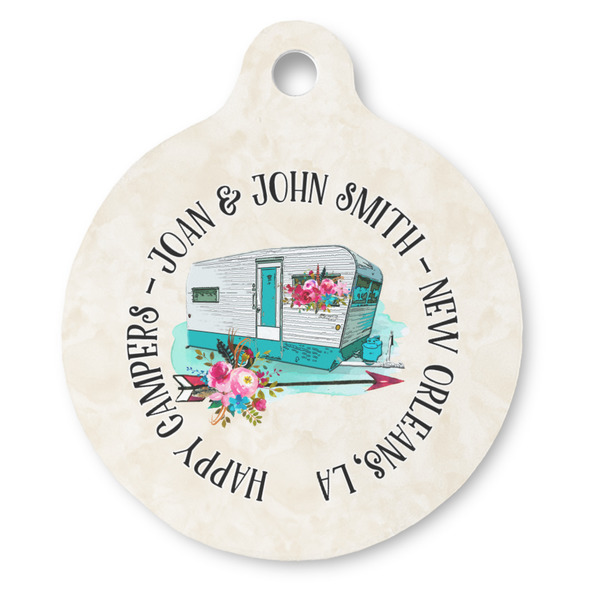Custom Camper Round Pet ID Tag (Personalized)