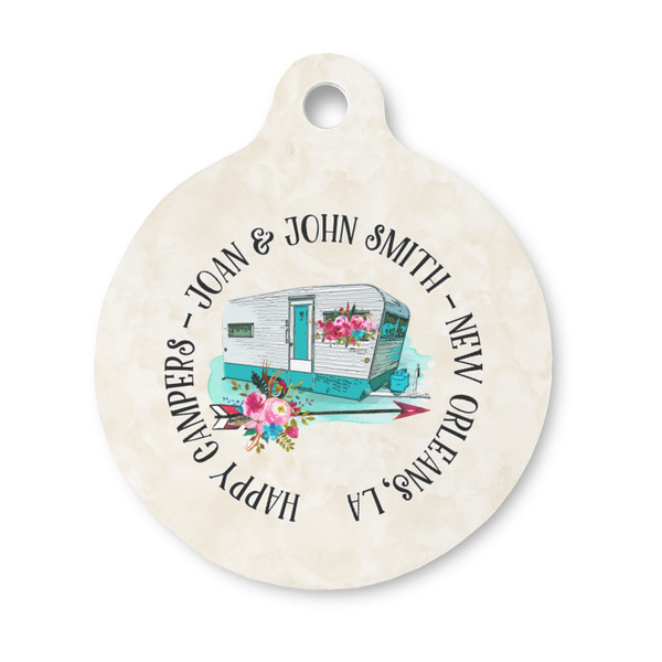 Custom Camper Round Pet ID Tag - Small (Personalized)