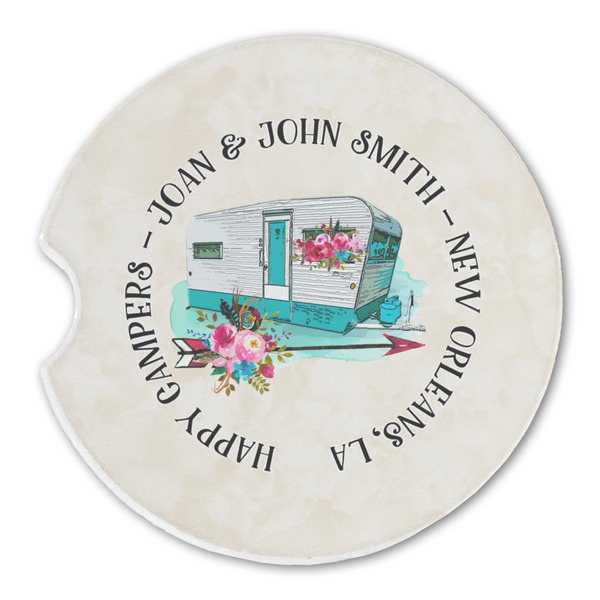 Custom Camper Sandstone Car Coaster - Single (Personalized)