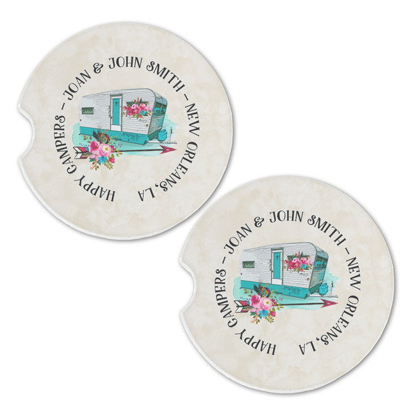 Camper Sandstone Car Coasters - Set of 2