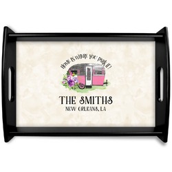 Camper Black Wooden Tray - Small (Personalized)