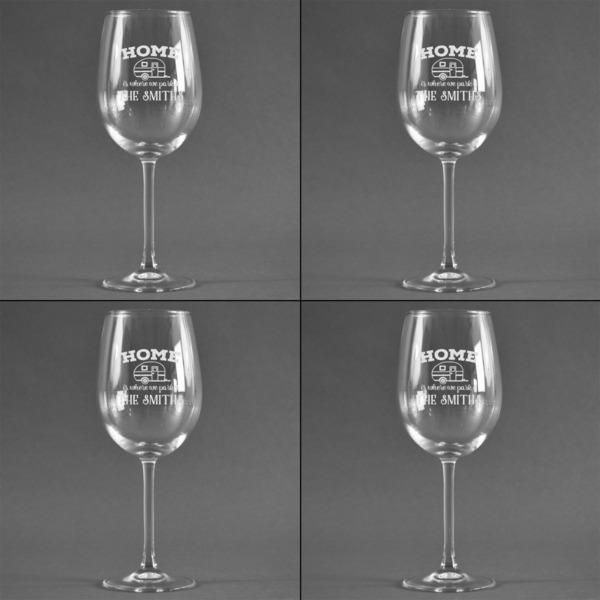 Camper Set of Four Personalized Wineglasses (Approval)