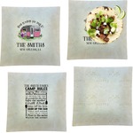 Camper Set of 4 Glass Square Lunch / Dinner Plate 9.5" (Personalized)