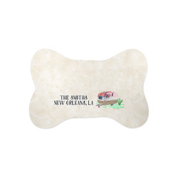 Camper Bone Shaped Dog Food Mat (Small) (Personalized)